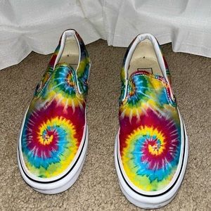 Tie dye slip on vans